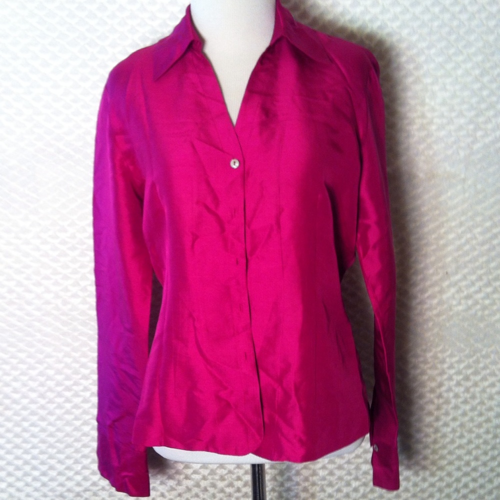 100% Silk SLB Blouse w/ Mother of Pearl Buttons